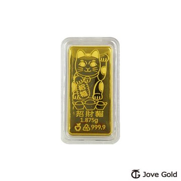 JoveGold 漾金飾 貓貓招財黃金條塊 - 0.5台錢(金重五分)