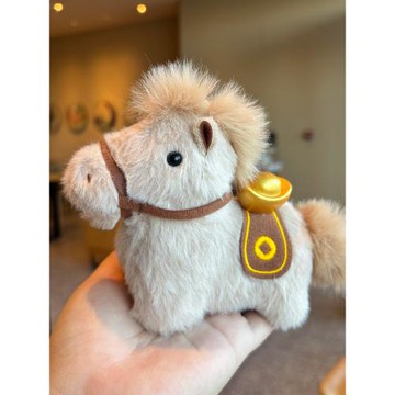 2026馬年吉祥物可愛布藝毛絨玩具仿真沙發客廳臥室生肖馬擺件玩偶