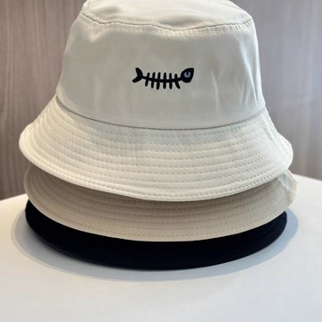 日系 漁夫帽 刺繡 男女遮陽百搭戶外學生雙面防曬遮陽帽盆帽時尚帽子
