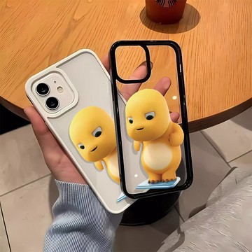 可愛奶龍 蘋果手機殼 亞克力背板 iPhone16 卡通手機殼 15 14 13 12 11Pro Max 防摔保護殼