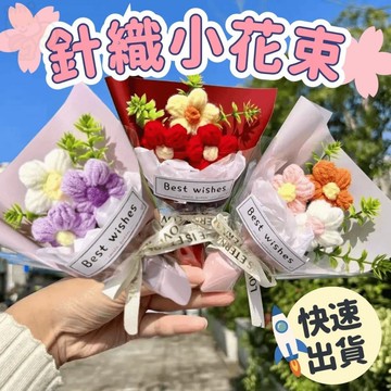 【松鼠家】畢業花束 針織小花束 編織花束 泡芙花束 畢業禮物 迷你花束 針織花 毛線花束 生日花束 婚禮小物 小花束