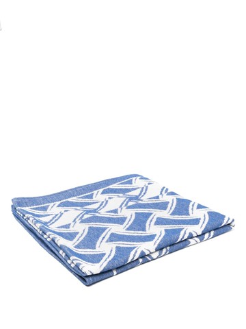 Drumohr - patterned-jacquard beach towel - unisex - Cotton - One Size - Blue