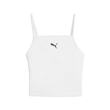 Puma 短版背心 Wardrobe Essentials 羅紋細肩 白 合身 629771-02