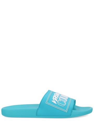 versace jeans couture slides with logo