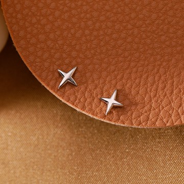 925純銀四角星耳釘女年新款潮簡約耳環夏冷淡風氣質小巧耳飾