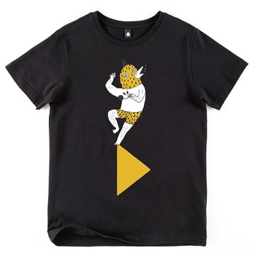 插畫T / 雞拔毛    立體縫毛 / 黑色限定版短袖上衣