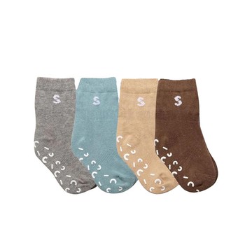 Stuckies - 防滑襪4入套組 - 小河流石