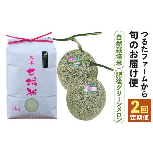 ふるさと納税 熊本県 菊池市 つるたファームから旬のお届け便 Green(自然栽培米 5kg・肥後グリーンメロン 2玉)