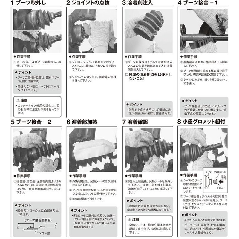 分割式 ドライブシャフトブーツ コレクション 溶着