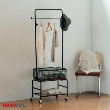 RICHOME 多功能收納掛衣架(附輪)  掛衣架  置物架  HA151