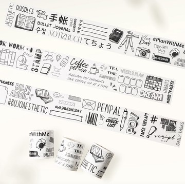 手帳小記 和紙膠帶 5米卷 3卷套裝