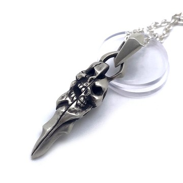 錯位骷髏 銀 925 項鍊