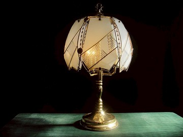 【老時光 OLD-TIME】早期二手台灣製大盞玻璃桌燈#2*僅寄郵局*