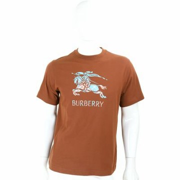 BURBERRY 巴寶莉 漸層格紋戰馬騎士印花棉質生姜棕短袖TEE T恤(男/女可穿)