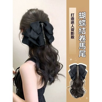 時尚潮流 馬尾 女 流蘇蝴蝶結 抓夾 模擬發 微卷 氣質 女神 高馬尾辮子 龍鬚 發圈 假辮子 馬尾 高紮 雙馬尾 發飾