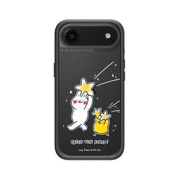 iPhone Air Mod NX -邊框背蓋組合 (相機按鈕) 黑 - 懶散兔與啾先生 Lazy Rabbit and Mr.Chu - 星星快遞
