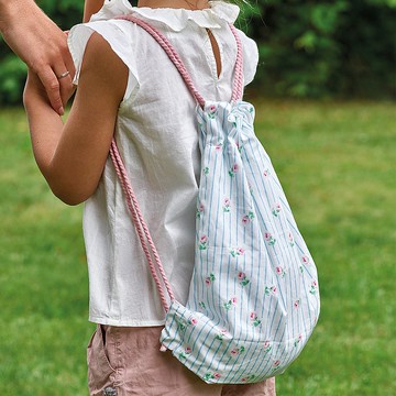 丹麥GreenGate Lily petit white 兒童棉布束口背包