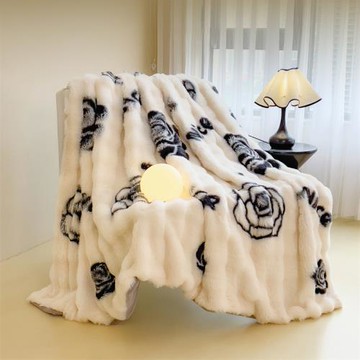 輕奢皮草兔毛絨冬季加厚毛毯秋冬床毯午睡毯子休閑沙發披肩蓋毯