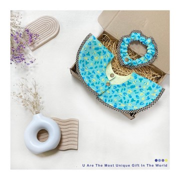 緣型格紋出芽口水巾