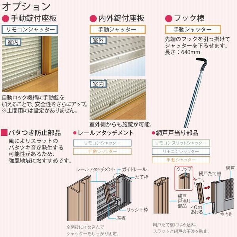 YKKAP窓サッシ マドリモ 手動シャッター 窓→シャッター ボックス下げ