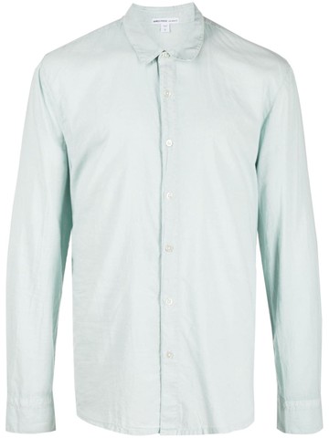 James Perse - long-sleeved cotton shirt - men - Cotton - 3 - Blue