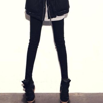 2025秋季棉彈力顯瘦黑色百搭潮女牛仔褲韓版修身小腳鉛筆褲長褲子