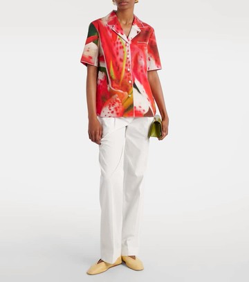 Tory Burch Printed cotton-blend twill shirt