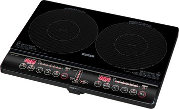 【日本代購】YAMAZEN 山善 IH 雙口電磁爐 1400W YEM-W1456(B)