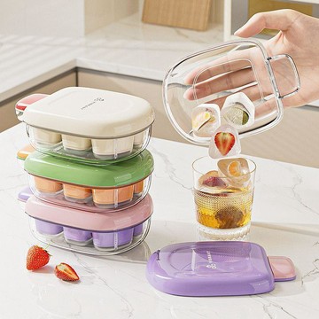 臺灣熱賣🔥🔥凍冰塊模具 食品級 按壓 冰格 夏季 製冰神器 凍冰盒 家用 冰箱儲冰盒 方塊
