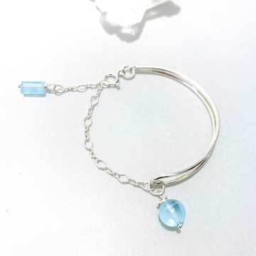 Ops Topaz Silver bracelet -海水藍寶/純銀/喉輪/托帕石/手鍊