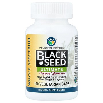 Amazing Herbs, 黑籽™，高級防御配方，100 粒素食膠囊