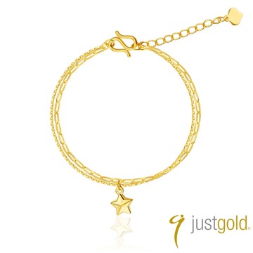 【Just Gold 鎮金店】星空之戀 黃金手鍊(網路獨家)
