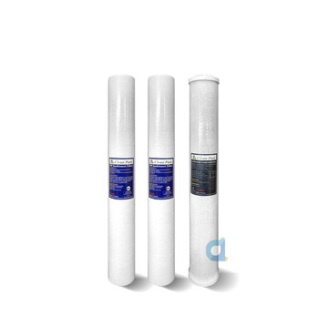 (共3支)CLEAN PURE 20英吋標準型小胖5微米PP濾心2支 20吋小胖活性碳濾心1支 20吋 濾心 大大淨水