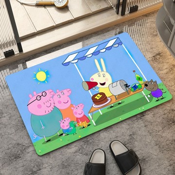 地墊🎀 小豬佩奇搞笑可愛吸水速干防滑硅藻泥地墊可定制可剪裁