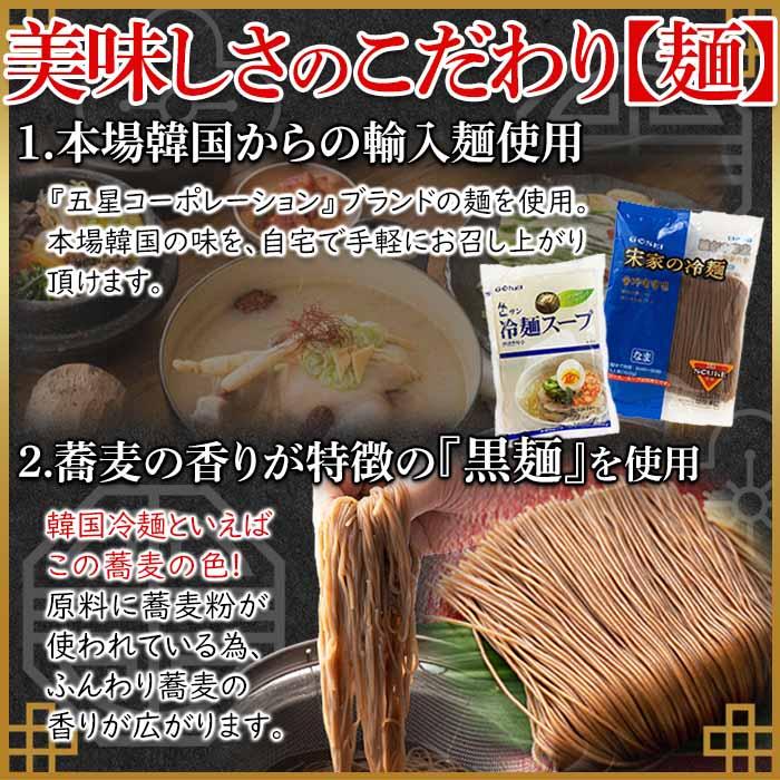 本場韓国の味わい！韓国宋家冷麺(黒麺160g×2袋 サン冷麺スープ2袋)2〜4人前-ゆうパケット出荷