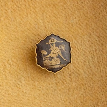 日本Amita古董京都象嵌 18K金鑲嵌工藝 神秘民俗傳說圖騰吊墜