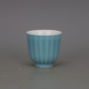 景德鎮廠貨高溫單色釉藍釉杯 手工瓷器客廳家居日用裝飾茶杯酒杯