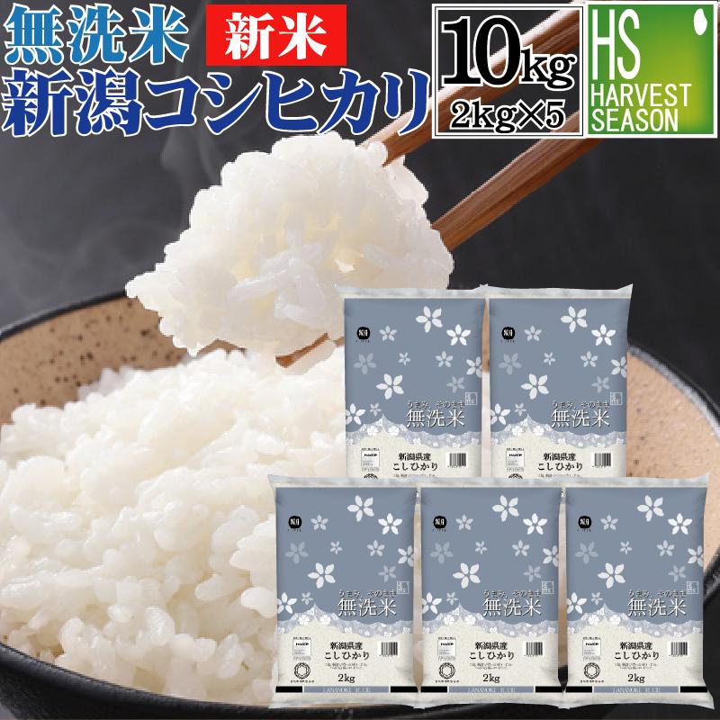 新米 令和5年産 無洗米 10kg 2kg×5袋 コシヒカリ 新潟県産 送料無料 お米マイスター厳選 HACCP認定工場