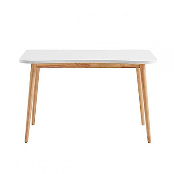 hoi! 林氏木業北歐簡約1.2M弧形書桌 JV2V-原木色+白色 (H014312001)