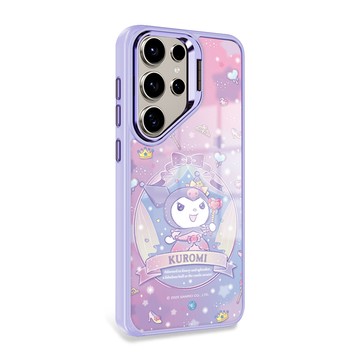 APBS 三麗鷗 Samsung S26/S25/S24/S23系列 防摔合金框隱形立架手機殼-晚宴庫洛米-紫框
