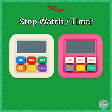 🇰🇷 韓國 [Wiggle Wiggle] 學習廚房兩用計時器 - 象牙白/粉色 | 時間管理好幫手