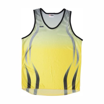 《Sasaki》排汗速乾專業田徑背心(正式徑賽專用)(豔黃/中灰)/882037