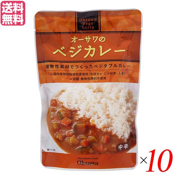 カレー レトルト ベジタリアン オーサワのベジカレー（中辛）210g 10袋セット 送料無料