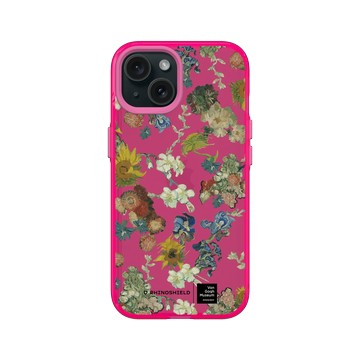 iPhone 15 Clear 粉漾桃 - Van Gogh Museum - Vincent 的花朵-50週年紀念款 透明