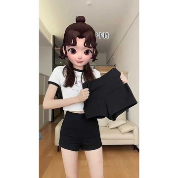 黑色短褲女秋季2025安全褲高腰辣妹包臀a字褲下衣失蹤短褲打底褲
