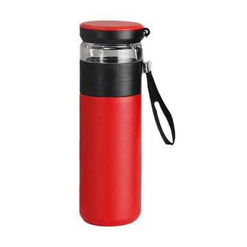 【可手提】露營保溫泡茶杯-304不鏽鋼-紅色  1入  520