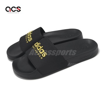 adidas 拖鞋 Adilette Shower 男鞋 女鞋 黑 金 緩衝 一片拖 涼拖鞋 愛迪達 II0018