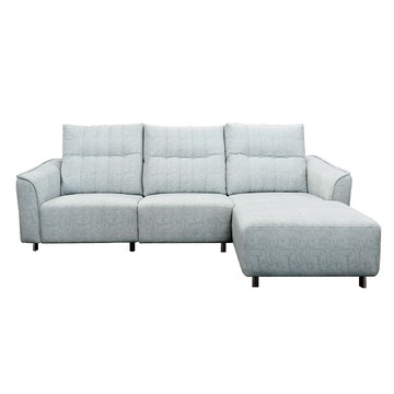 ASSARI-托爾輕柔貓抓布L型沙發(四人座+腳椅)