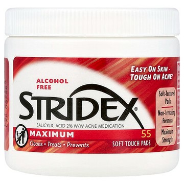 Stridex, 只需一步驟有效抗痘潔面片，不含酒精，55片