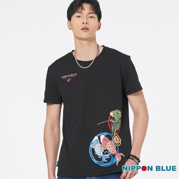 【㊙結帳2件再88折】浪人蛙印花短TEE(黑) - BLUE WAY 日本藍